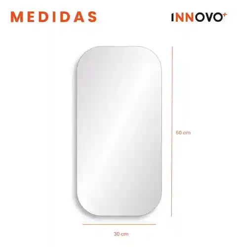 Espejo Decorativo Para Hogar Adhesivo 60 Cm Alto Elegante Fácil De Instalar Borde Curvo