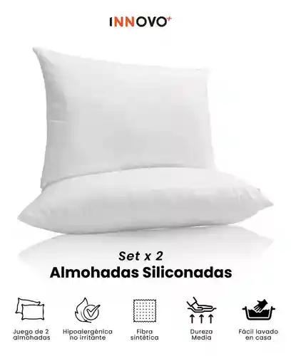 2 Almohadas Confort Pareja Siliconado Acolchada Innovo