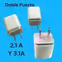Cabezal 2.1a Y 3.1a Universal 2 Puertos Usb De Pared Adaptador De Viaje Para Teléfono