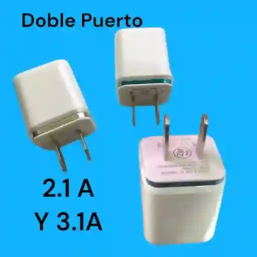 Cabezal 2.1a Y 3.1a Universal 2 Puertos Usb De Pared Adaptador De Viaje Para Teléfono