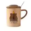 Mug Capibara Taza Cerámica Carpincho Tapa Adorable Café