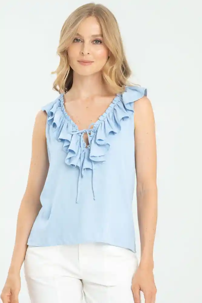 Blusa Maison Color Azul Claro Talla M