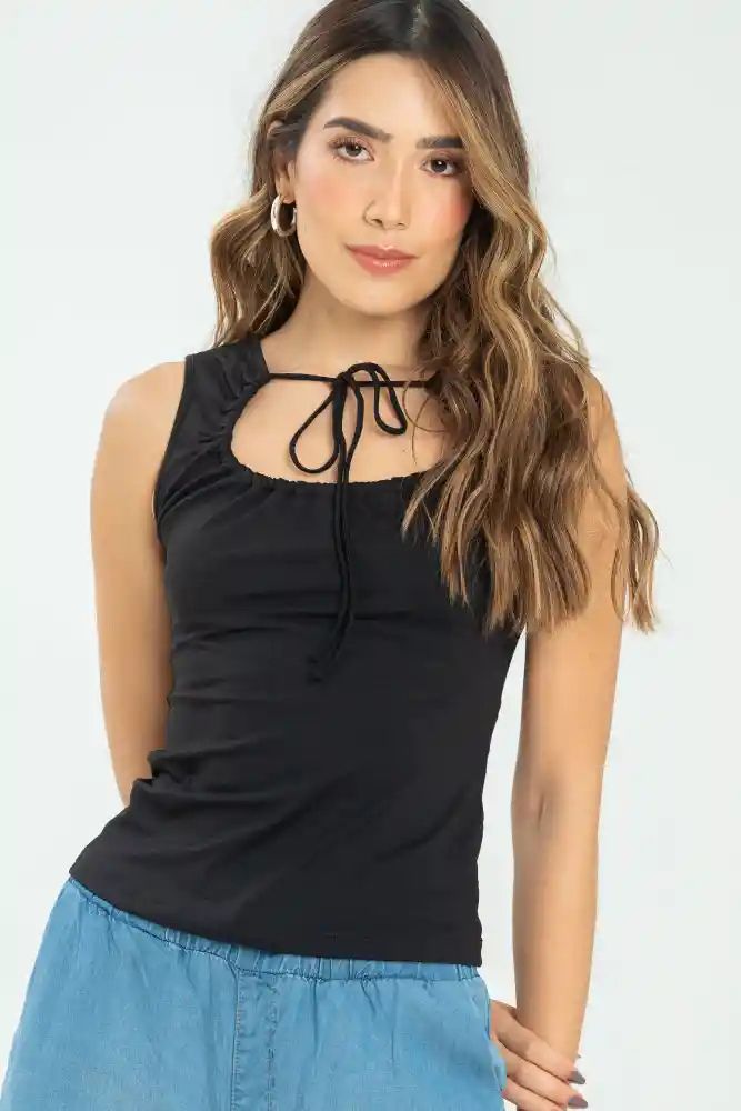 Top Rhossa Color Negro Talla Xs