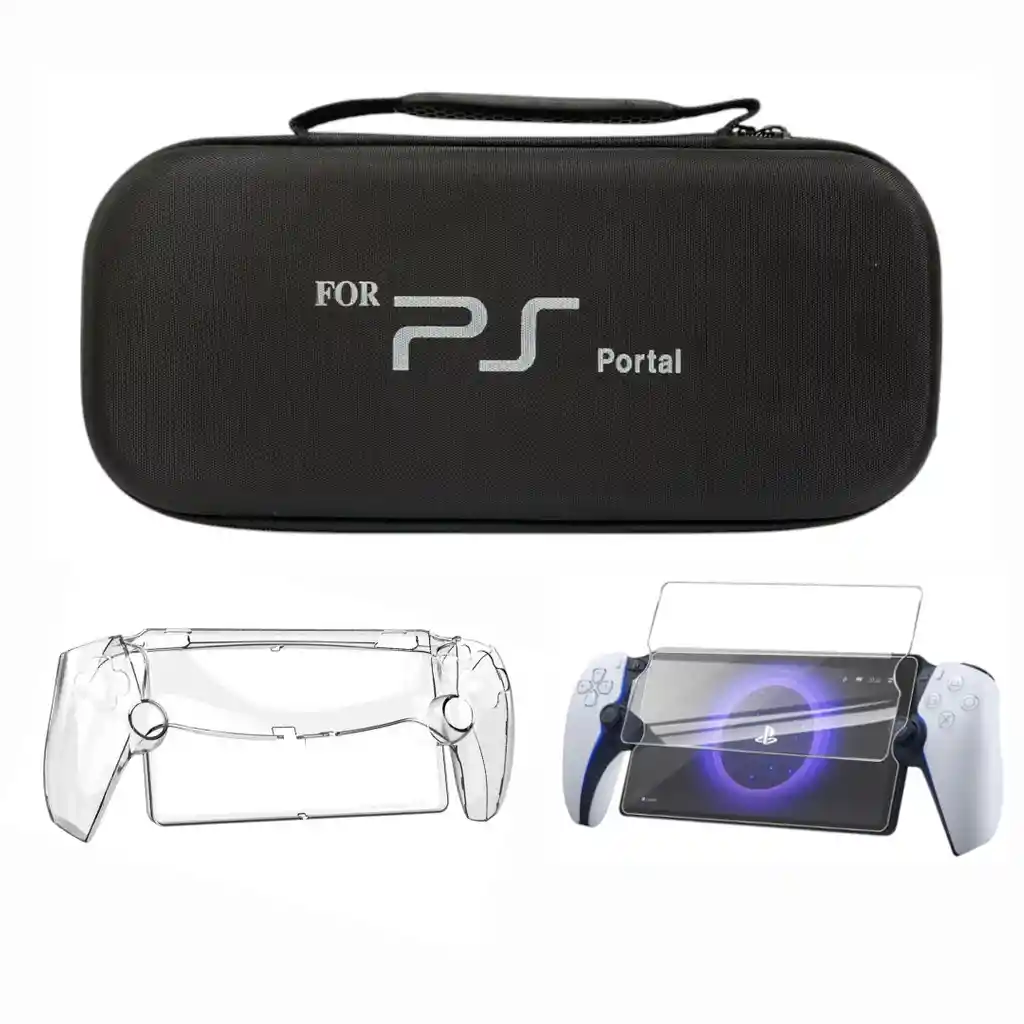 Estuche Negro + Acrilico + Vidrio Para Playstation Portal Ps Portal
