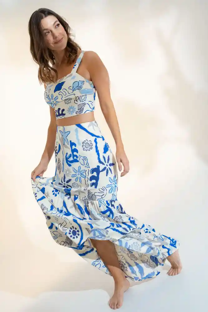 Falda Summer Color Azul Rey Talla 10