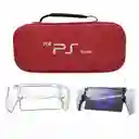 Estuche Rojo + Acrilico + Vidrio Para Playstation Portal Ps Portal