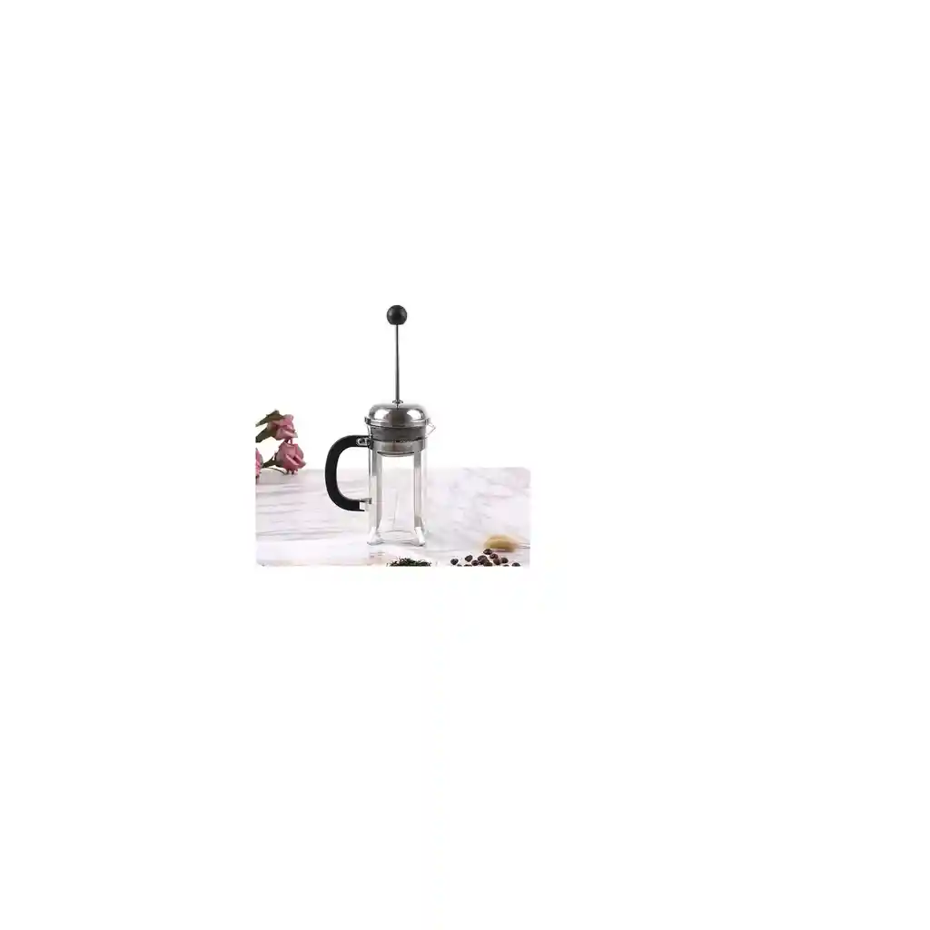 Cafetera Prensa Francesa 600ml En Vidrio - Color Plata