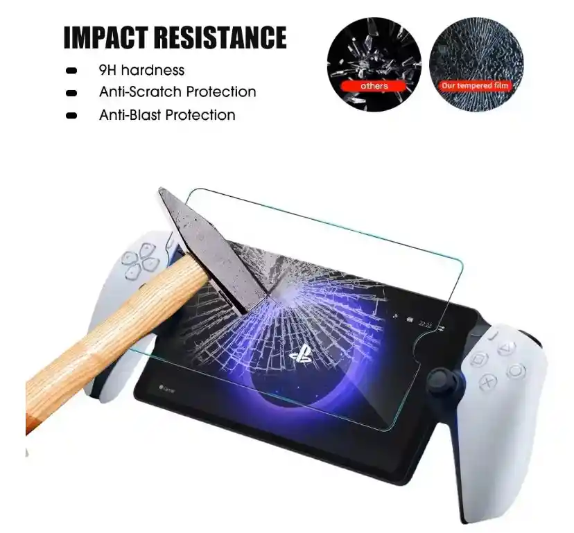Estuche Rojo + Acrilico + Vidrio Para Playstation Portal Ps Portal