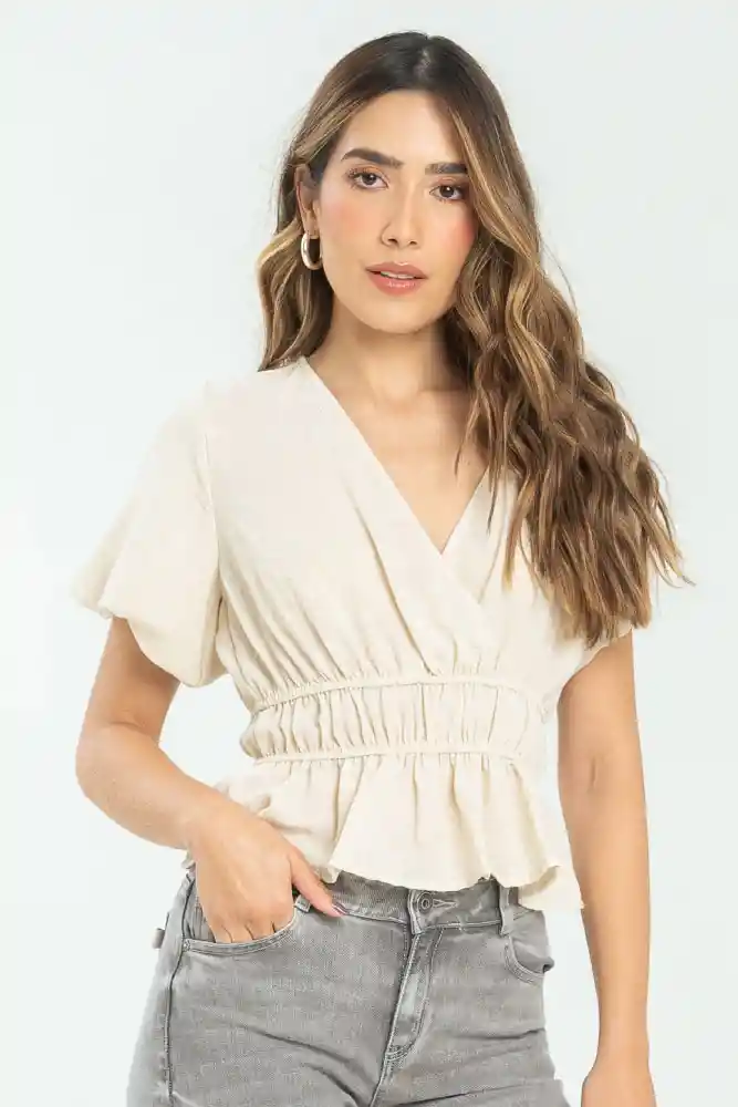 Blusa Elise Color Beige Medio Talla L