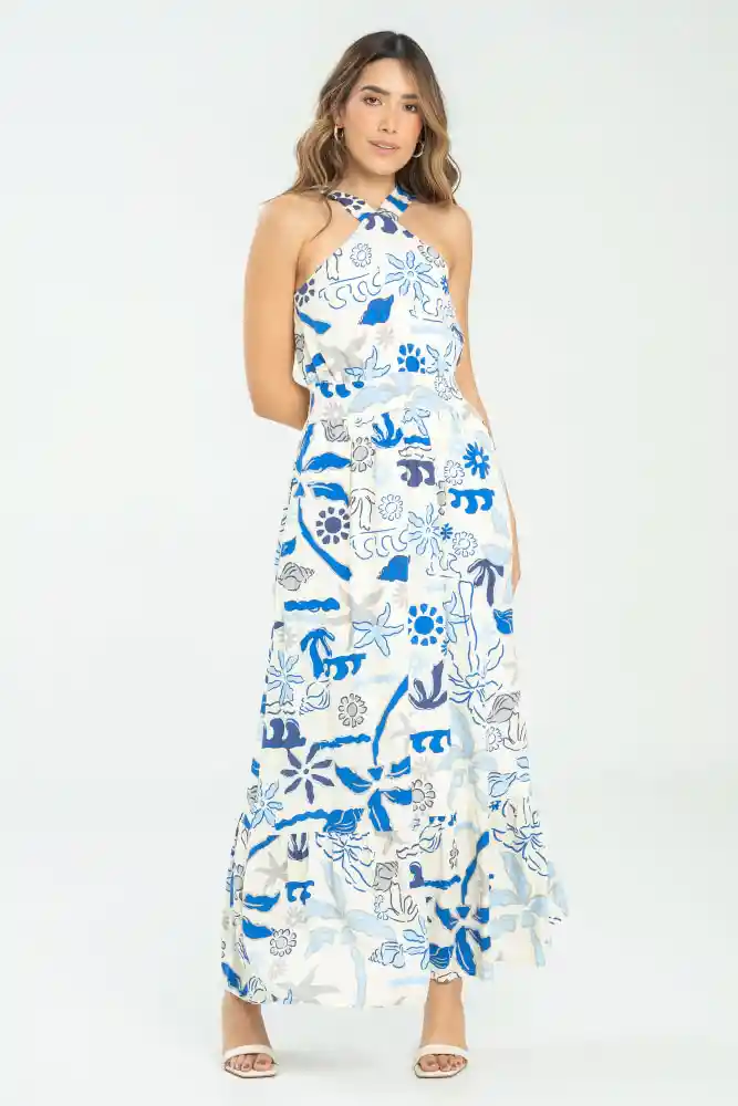 Vestido Luana Color Azul Rey Talla S