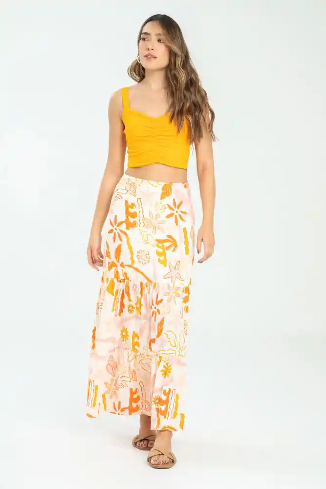 Falda Summer Color Naranja Talla 14