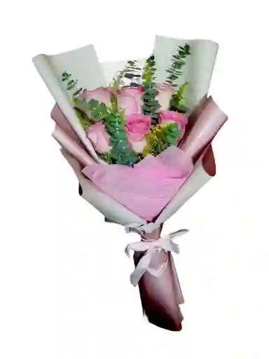 Flores De Rosas Rosadas X6