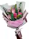 Flores De Rosas Rosadas X6
