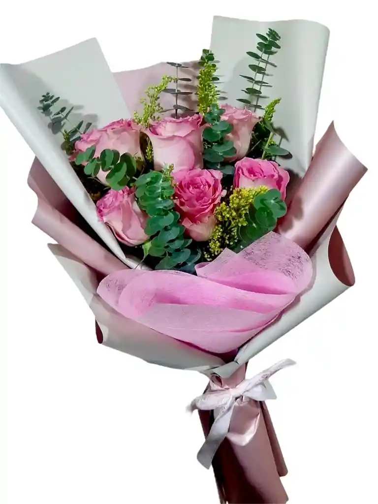 Flores De Rosas Rosadas X6