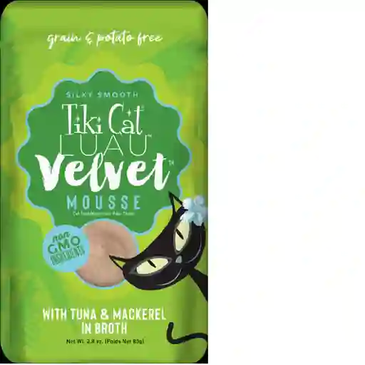 Tiki Cat Luau Velvet Mousse - Atun Y Caballa En Caldo - 80 Gr - Pouch