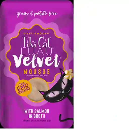 Tiki Cat Luau Velvet Mousse - Salmon En Caldo - 80 Gr - Pouch