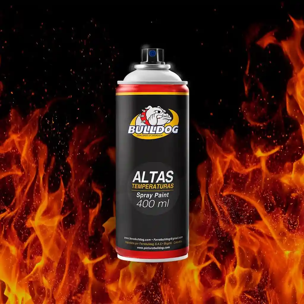 Pintura En Aerosol Alta Temperatura Negro Bulldog 400ml