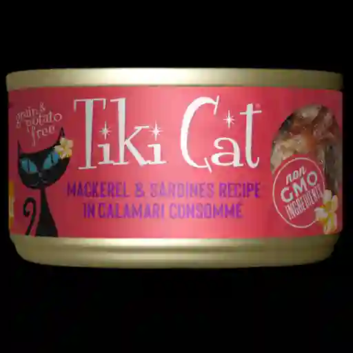 Tiki Cat Grill - Caballa Y Sardinas En Sopa De Calamar - 80 Gr - Lata