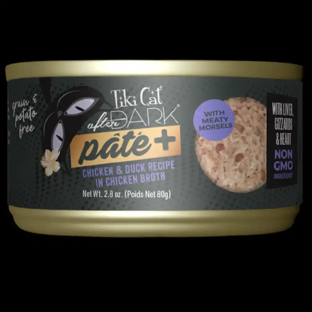 Tiki Cat After Dark Pate Plus - Pollo En Caldo De Pollo - 80 Gr - Lata