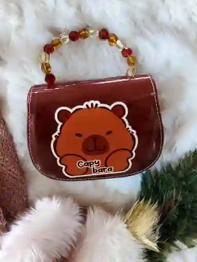 Bolso Capibara Kawaii Cartera De Mano Chigüiro Para Niña Café
