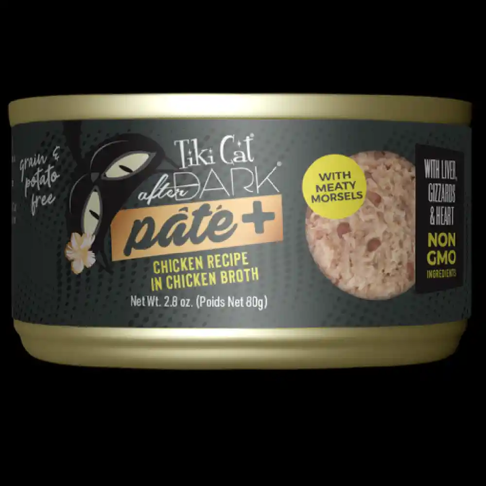 Tiki Cat After Dark Pate Plus - Pollo Y Pato En Caldo De Pollo - 80 Gr - Lata