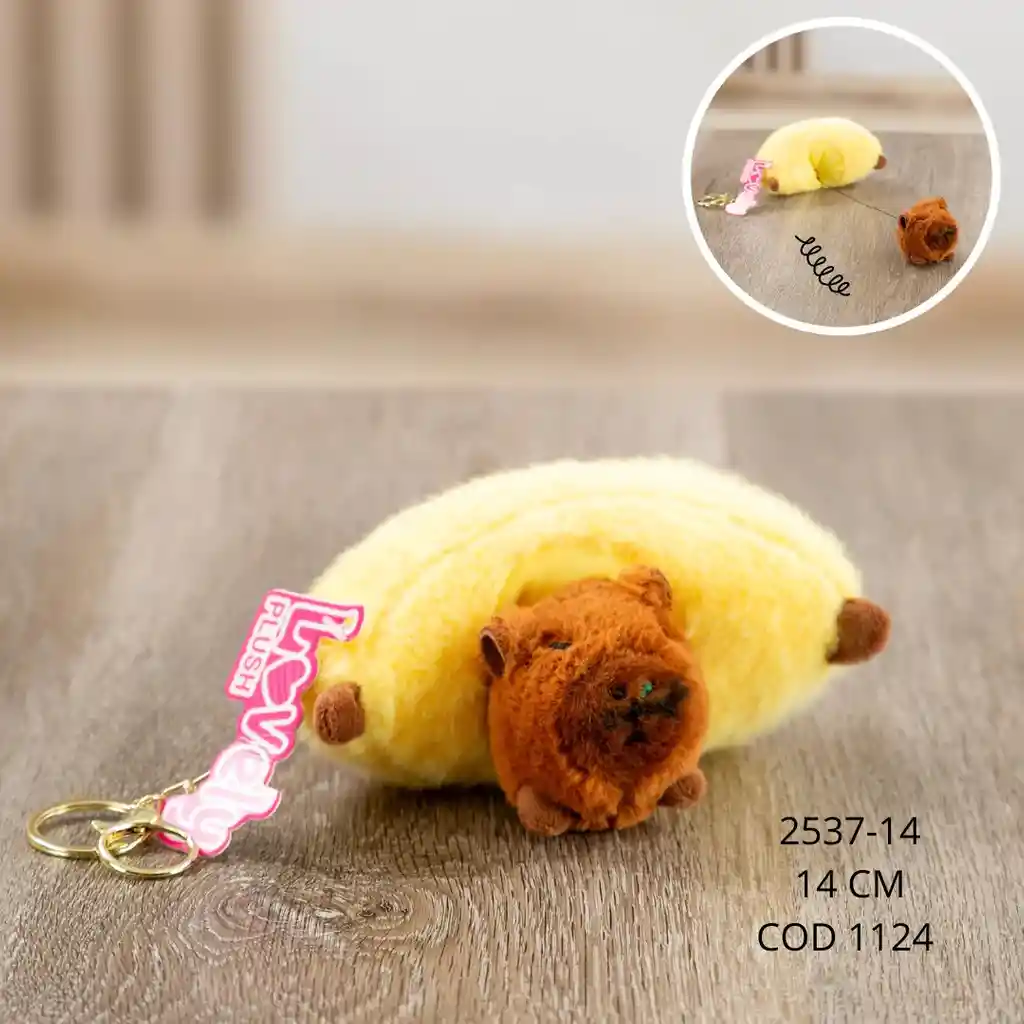 Llavero Peluche Capibara Accesorio Kawaii Capibanana Retráctil