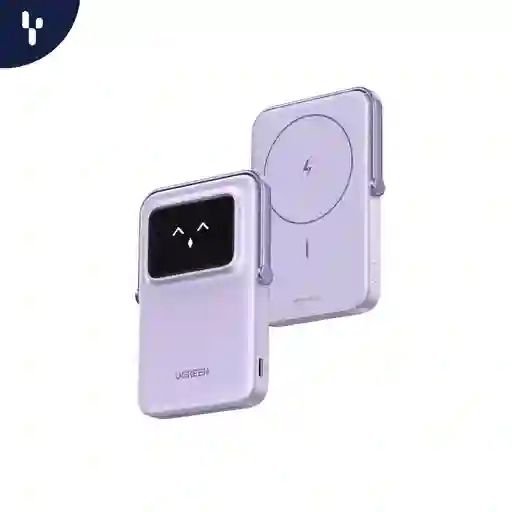 Cargador Inalámbrico Ugreen 20w 5000mah X1 Usb-c Magnética Power Bank Color Lila