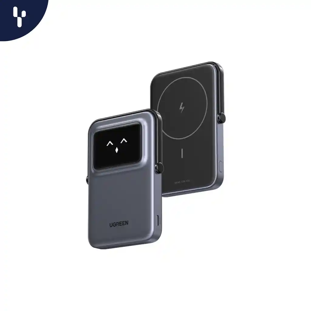 Cargador Inalámbrico Ugreen 20w 5000mah X1 Usb-c Magnética Power Bank Color Negro