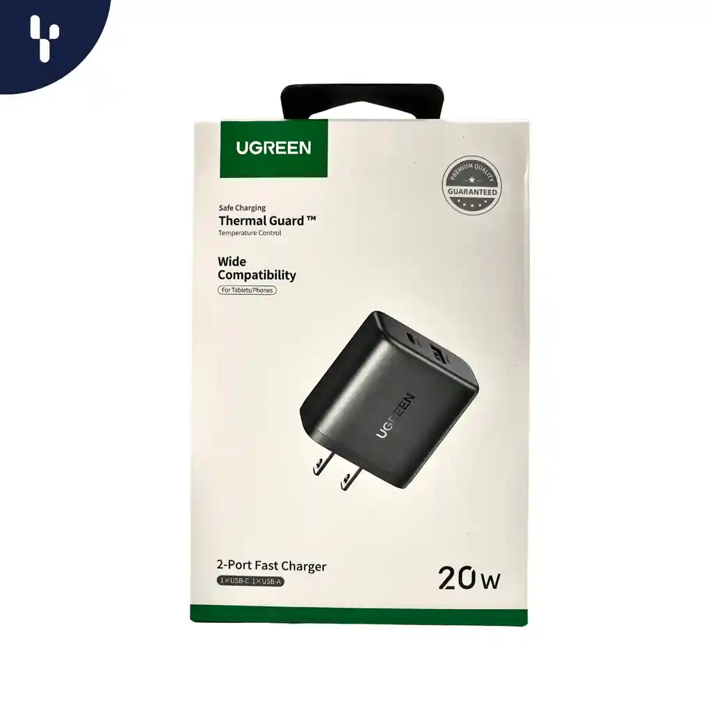 Cargador Ugreen 20w 1usb-a + 1usb-c (sin Cable)