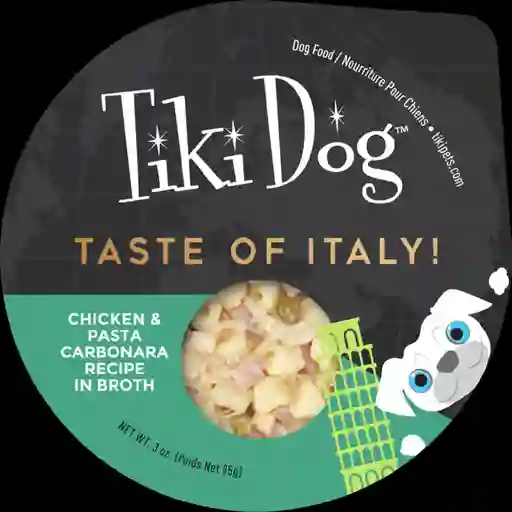 Tiki Dog Petites -taste Of Italy Pollo Y Pasta Carbonara - 85 Gr - Bandeja
