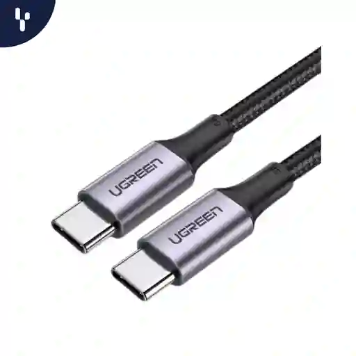 Cable De Carga Rápida 2 Metros Tipo C A Tipo C De 60w Color Negro