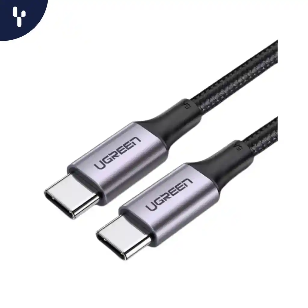 Cable De Carga Rápida 1 Metro Tipo C A Tipo C De 60w Color Negro