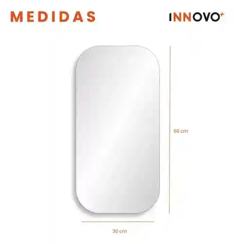 Espejo Decorativo Para Hogar Adhesivo 60 Cm Alto Elegante Fácil De Instalar Borde Curvo