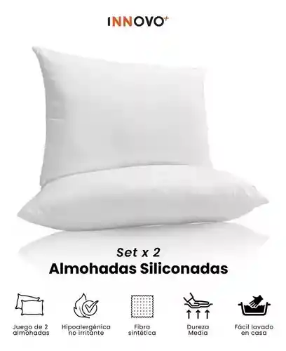 2 Almohadas Confort Pareja Siliconado Acolchada Innovo