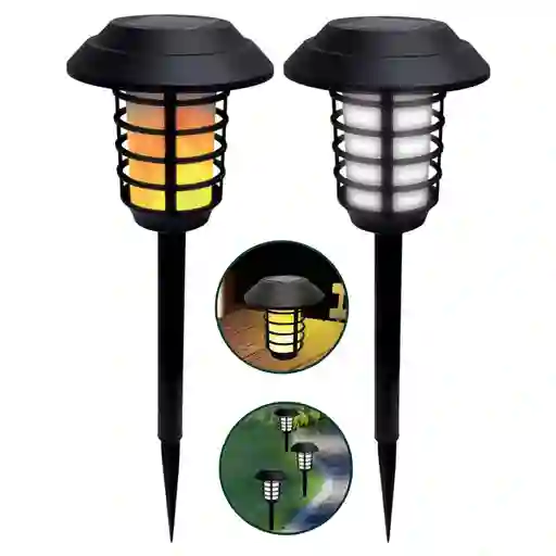 Luces Solares De Jardin Lamparas 2 En 1 Antorcha Solar 2und