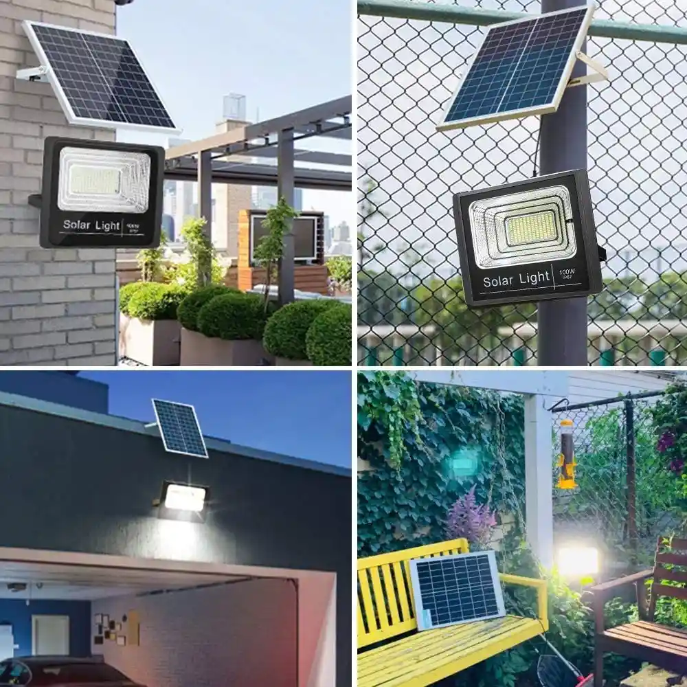 Reflector Solar 100w Lampara Led Panel Solar Control Remoto Cl-750