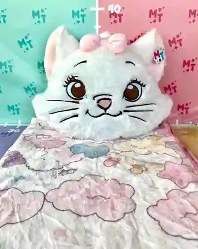 Juguete De Peluche Cobija Con Diseño De Gata marie