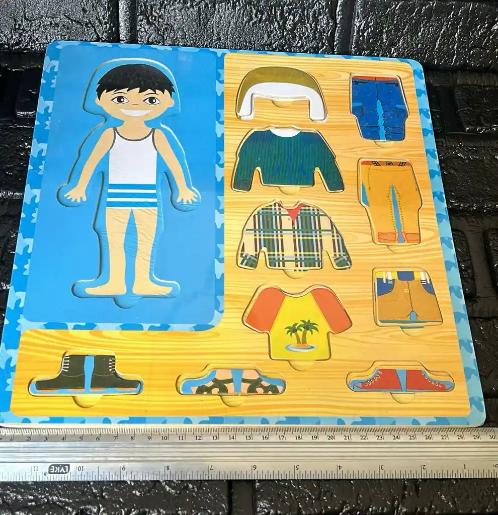 Rompecabezas Madera Niño Cuerpo Humano Vestir Juego Didactico