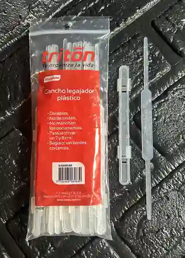 Gancho Legajador Plastico X20 Triton