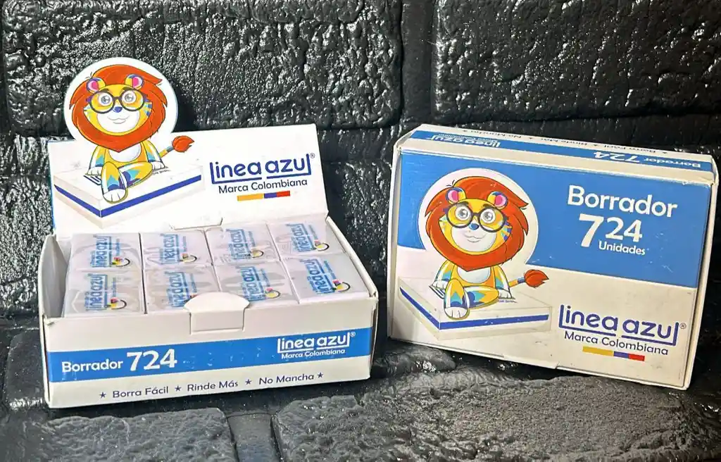 Borrador Linea Azul 724 Pequeño Caja X24