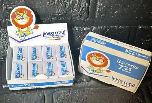 Borrador Linea Azul 724 Pequeño Caja X24