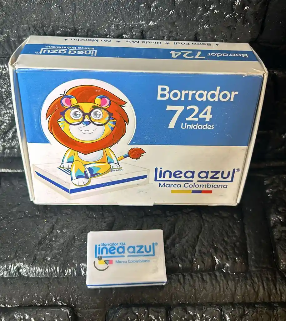 Borrador Linea Azul 724 Pequeño Caja X24