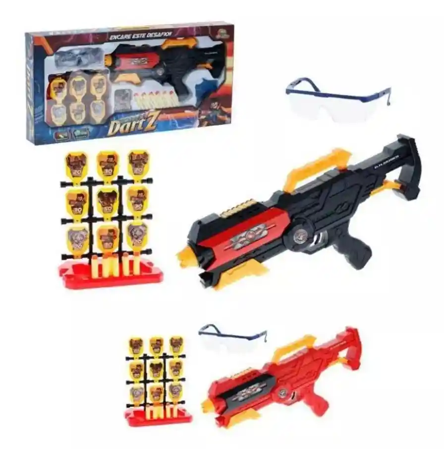 Pistola De Dardos Y Bolas De Hidrogel Con Gafas Y T/blanco