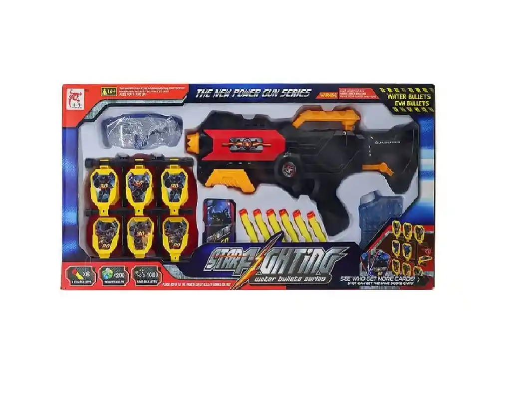 Pistola De Dardos Y Bolas De Hidrogel Con Gafas Y T/blanco