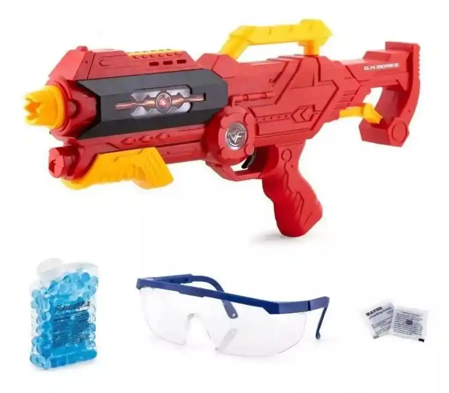 Pistola De Dardos Y Bolas De Hidrogel Con Gafas Y T/blanco