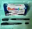 Marcador Doble Punta Negro Doricolor