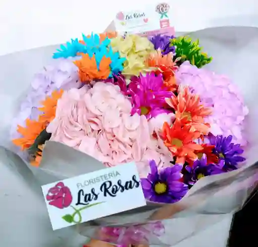 Hortesias Y Margaritas Multicolor
