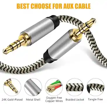 Cable Auxiliar De Audio 1 En 1 Jack 3.5 De 2 Metros