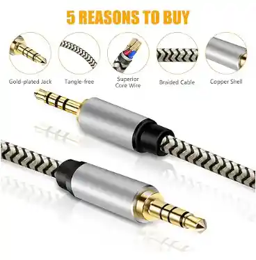 Cable Auxiliar De Audio 1 En 1 Jack 3.5 De 2 Metros