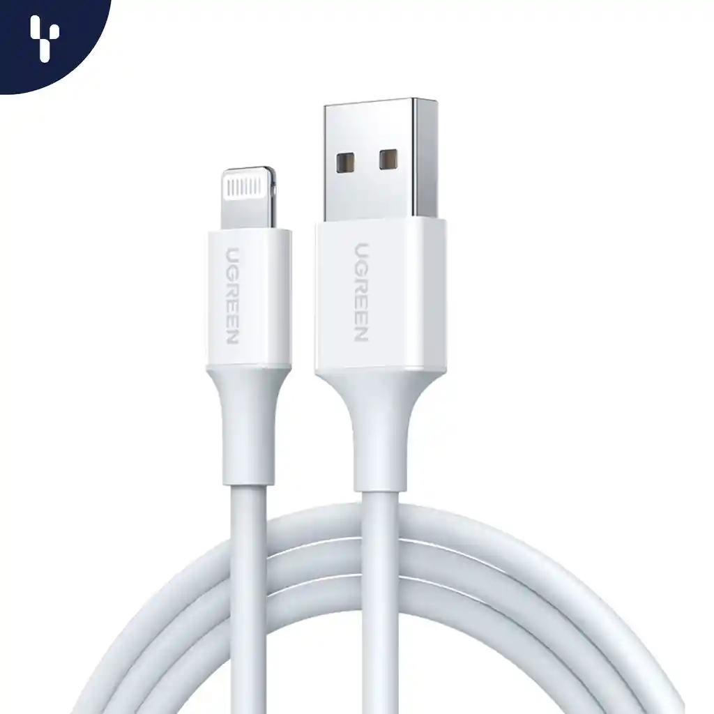 Cable Lightning Ugreen Usb-a 2.4a 1metro Blanco 1 Mt (us155-20728)